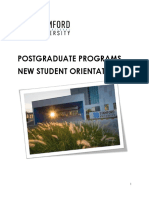 Postgraduate Programs New Student Orientation