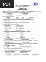 San Roque Dau High School Monthly Test Entrepreneurship