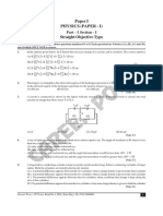 Paper I Physics (Paper - I) Straight Objective Type: Part - I Section - I