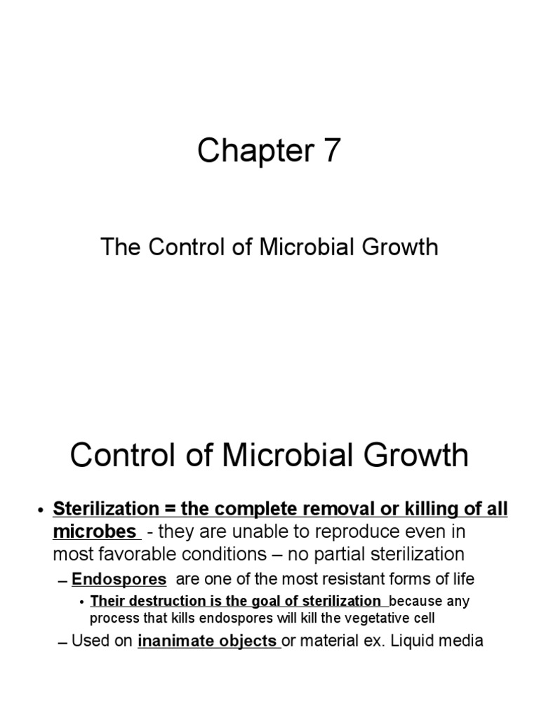 Control of Microbial Growth Techniques | PDF | Sterilization ...