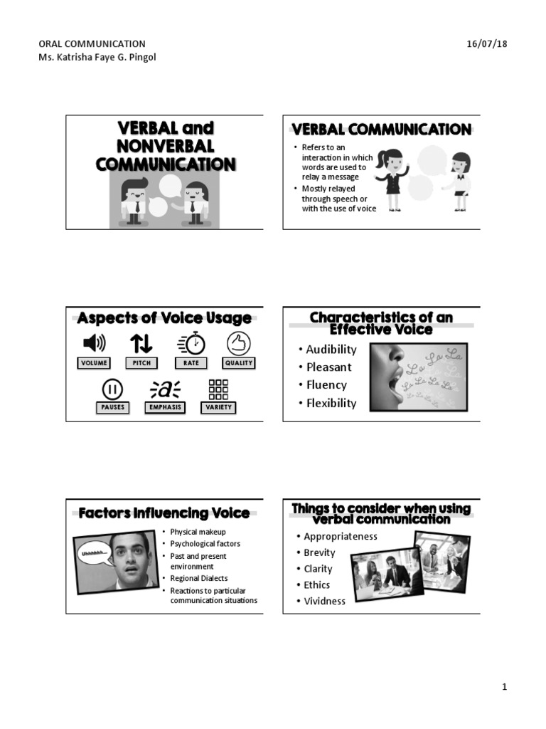 Verbal and Non-Verbal Communication | PDF | Nonverbal Communication ...