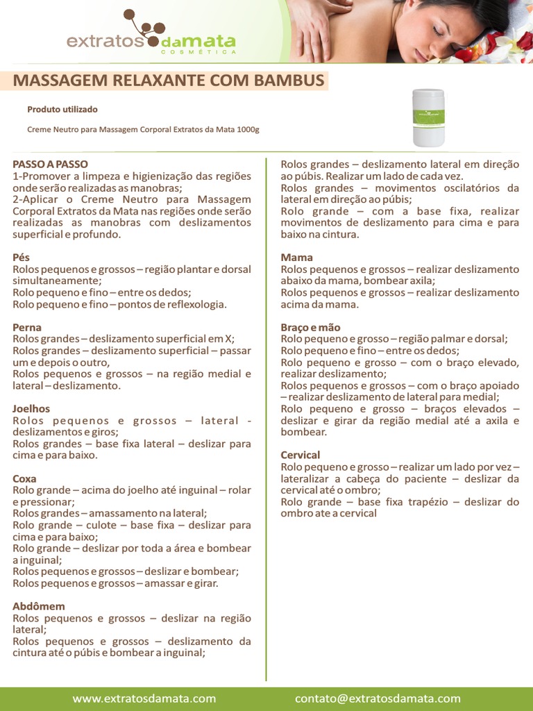 Protocolo Massagem Bambus PDF | PDF | Anatomia dos primatas | Sistema ...
