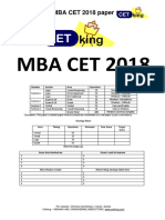 MBA CET 2018 Expected Question Paper MAH MBA MMS DTE With Solution PDF