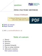 Ordinary Differential Equations Integrating Factor