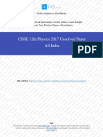 CBSE 12th Physics 2017 Unsolved Paper All India: Perfect Solution To All Problems