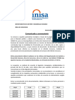 Convocatoria Seguridad Presentación de Carpetas