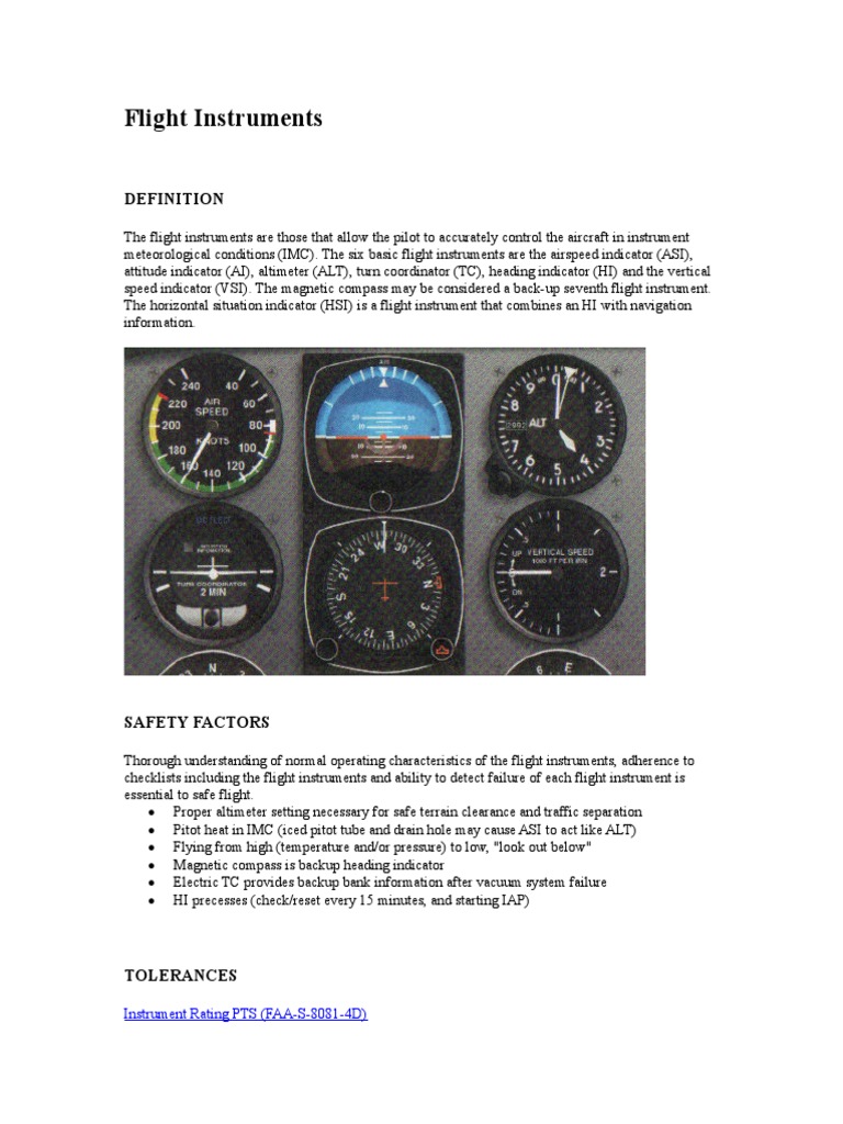 Flight Instruments Instrument Rating PTS (FAAS80814D) PDF