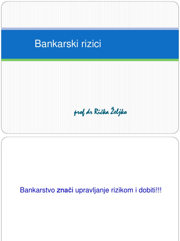 Bankarski Rizici | PDF