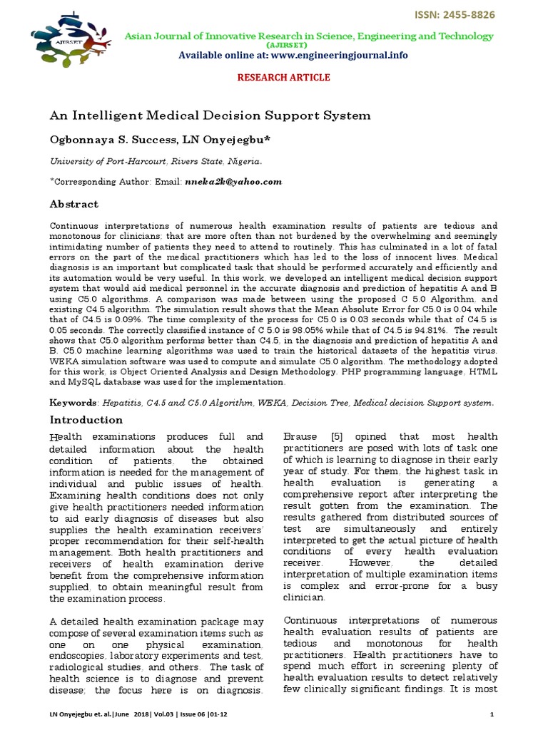 An Intelligent Medical Decision Support System | PDF | Medical ...