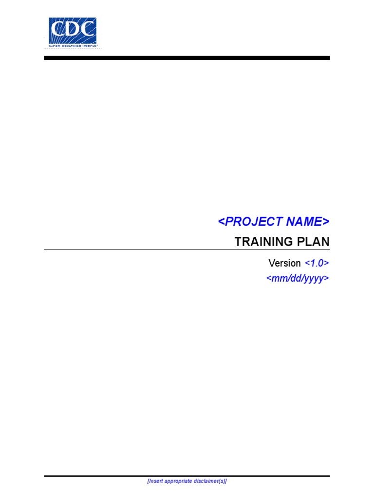 Project Training Plan Template | PDF | Evaluation | Curriculum