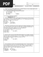 CHP.32 Coulombs - Law Worksheet 32.1 Answers