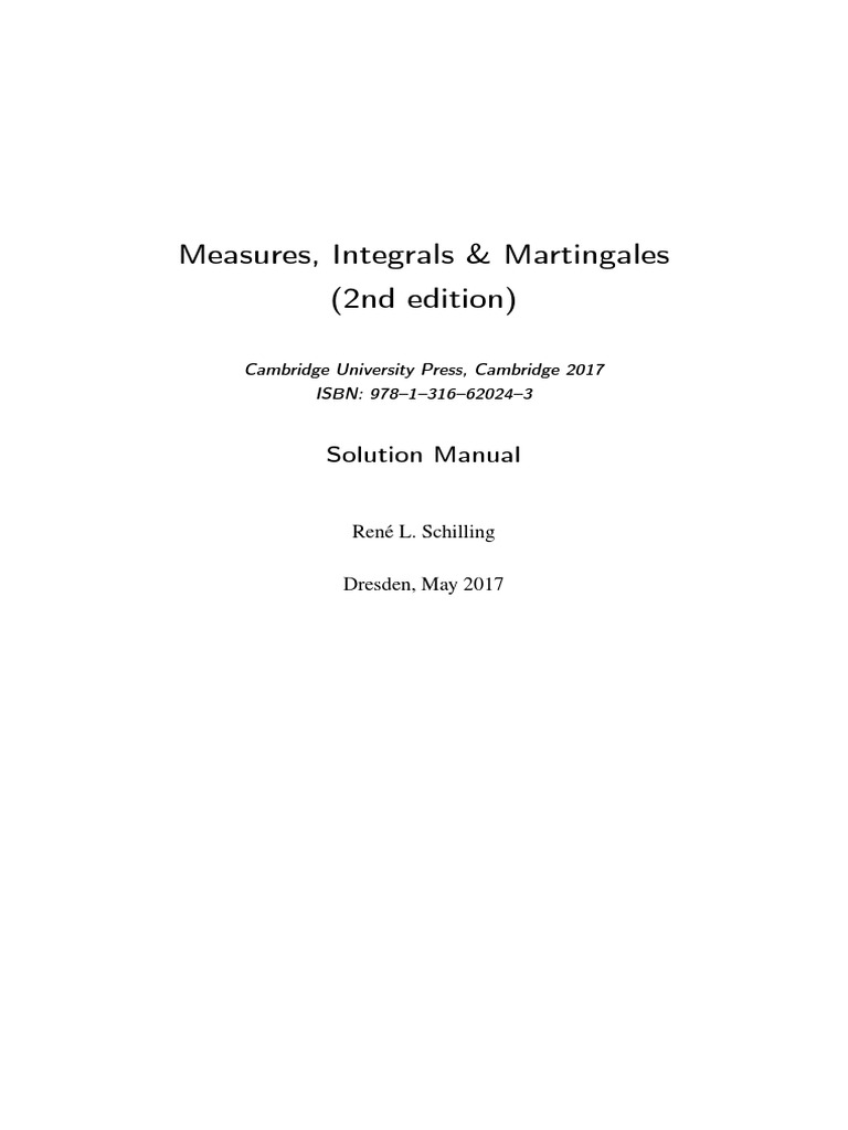 Measures, Integrals - Solutions | PDF | Abstract Algebra | Mathematical ...