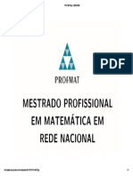 PROFMAT - Mestrado Profissional em Matemática