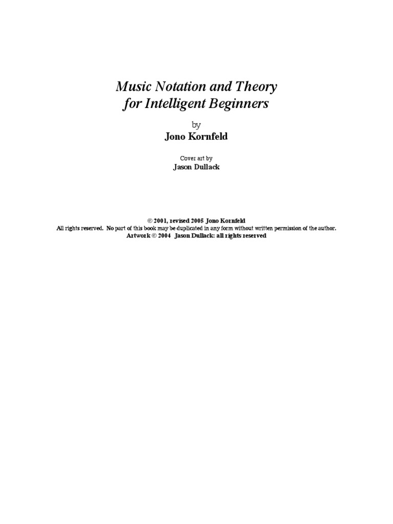 Music Notation and Theory For Intelligent Beginners PDF | PDF | Clef ...