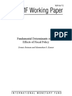 Fundamental Determinants of The Effects of Fiscal Policy: Dennis Botman and Manmohan S. Kumar