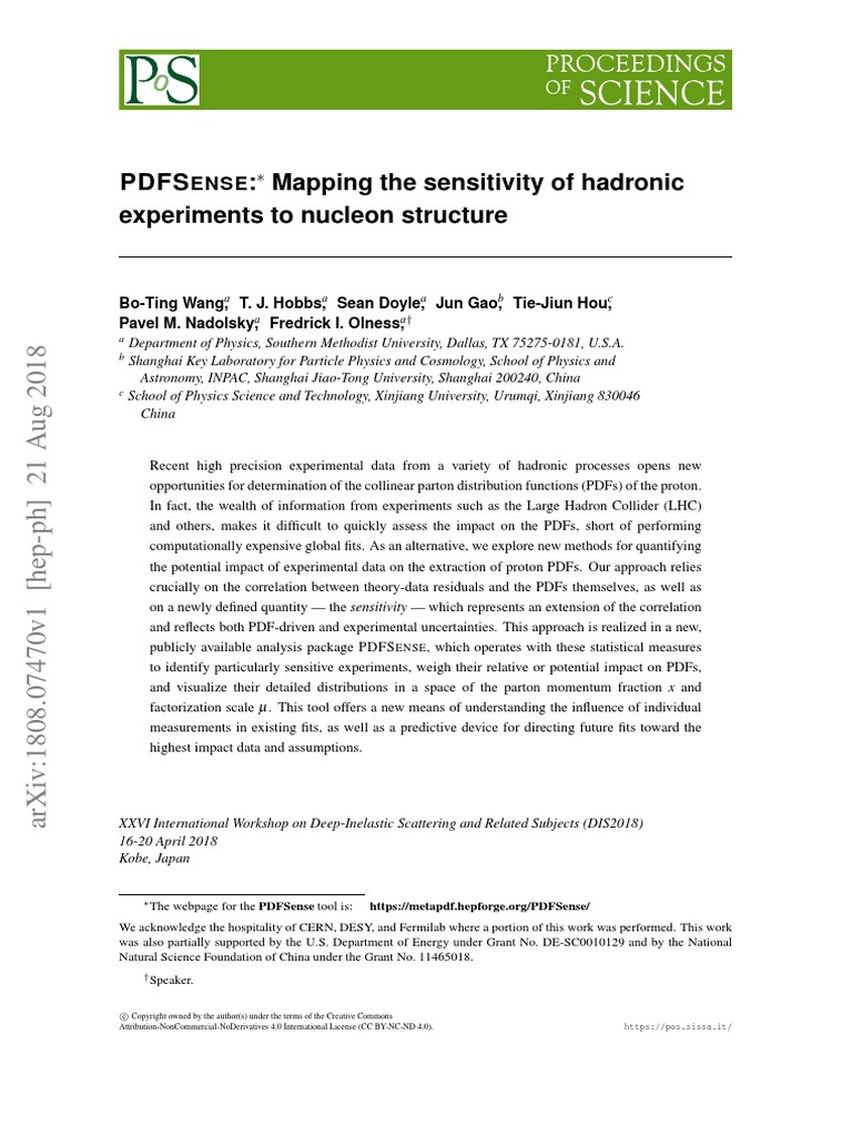 PDFSense: Mapping The Sensitivity of Hadronic Experiments To Nucleon ...