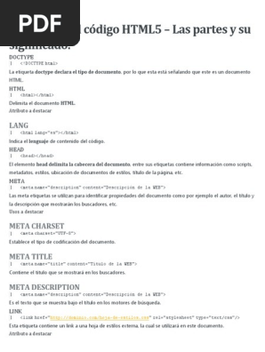 Anatomía Del Documento Html