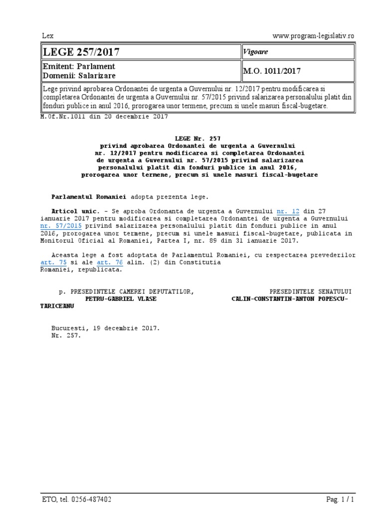 Legea 257 2017