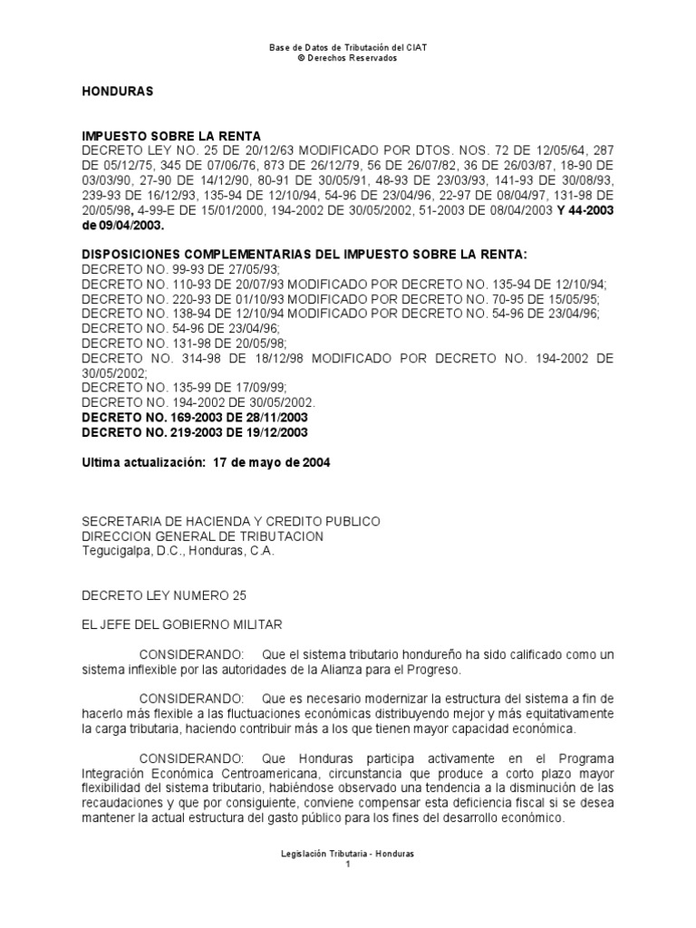 Ley de Impuesto Sobre La Renta | PDF | Impuesto sobre la renta | Impuestos