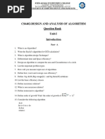 Cs6402-Design and Analysis of Algorithm Question Bank Unit-I