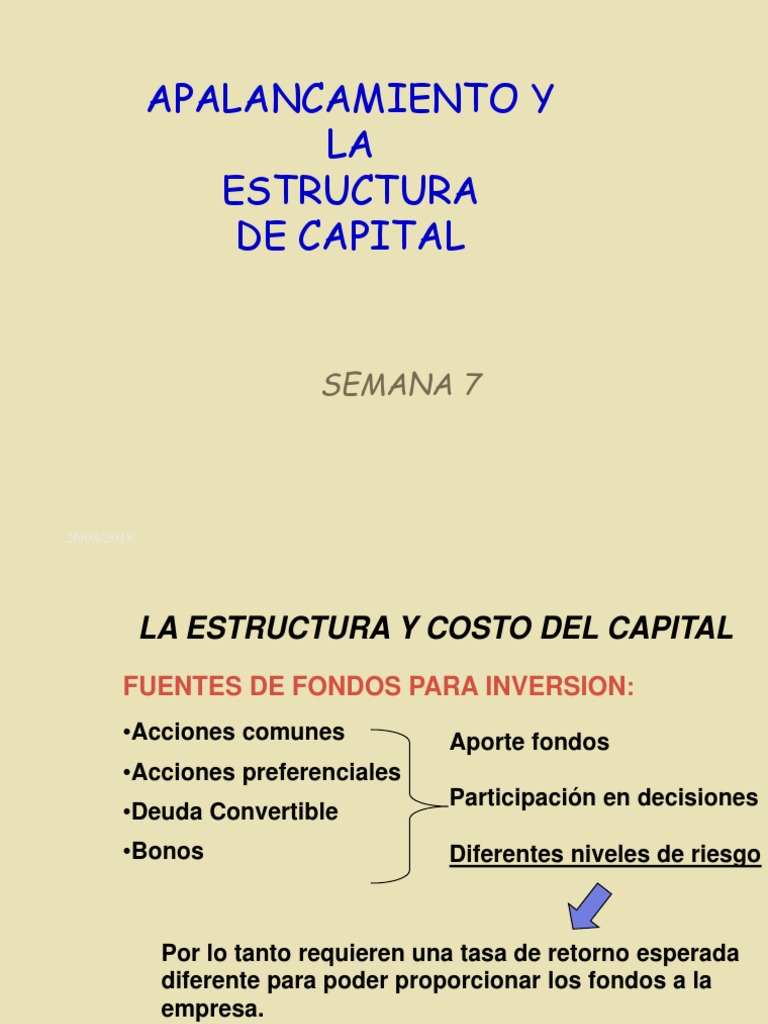 Semana 7 Apalancamiento y La Estructura de Capital | PDF | Compartir ...