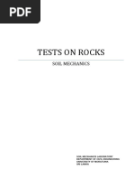 Tests On Rocks: Soil Mechanics