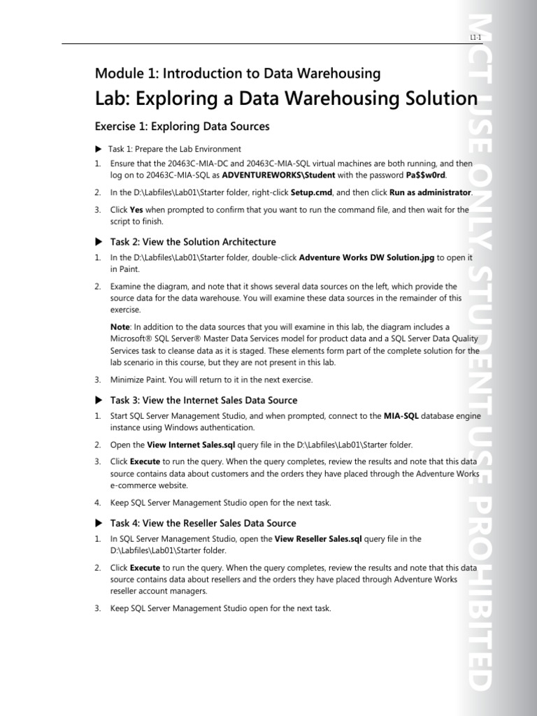 DW MCT Training | PDF | Microsoft Sql Server | Databases