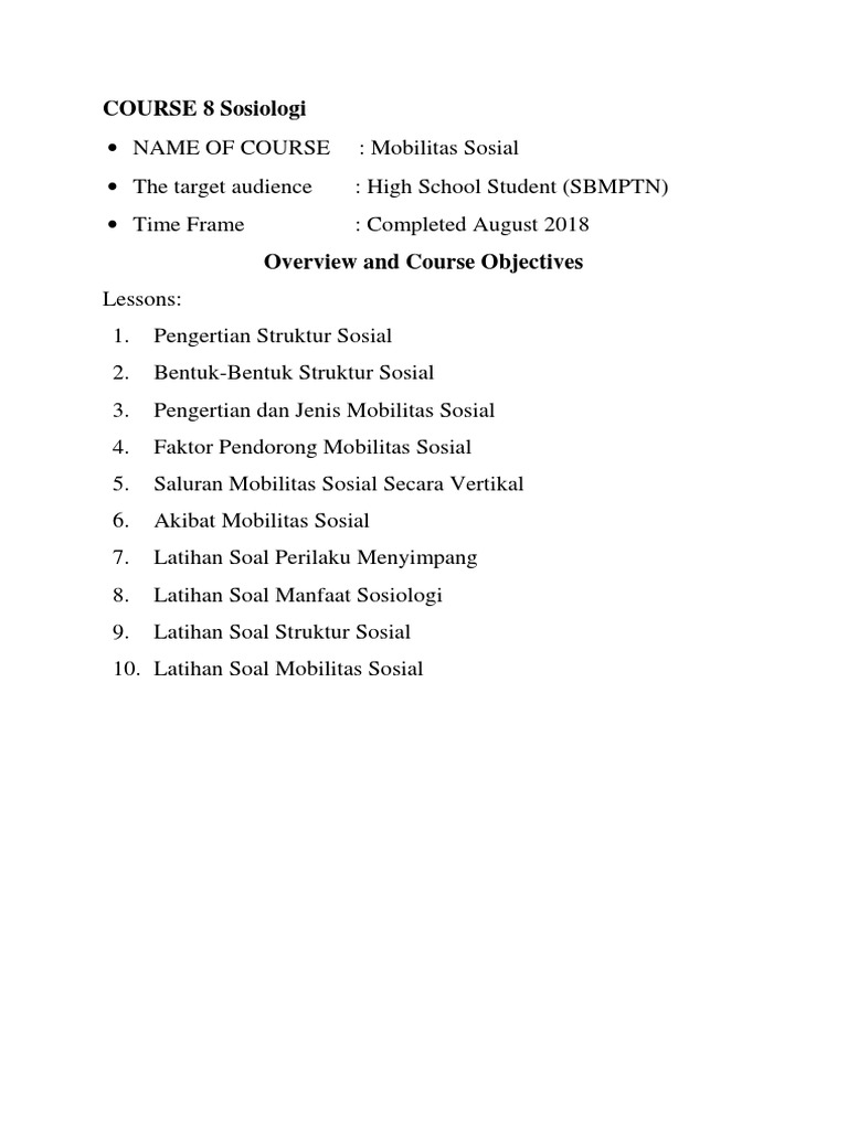 Course 8 Sosiologi