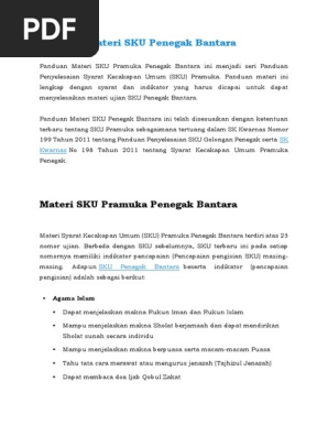 Panduan Materi Sku Penegak Bantara