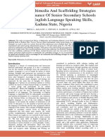 Effects of Multimedia and Scaffolding Strategies on the Perfomance of Senior Secondary Schools Students in English Language Speaking Skills Kaduna State Nigeria