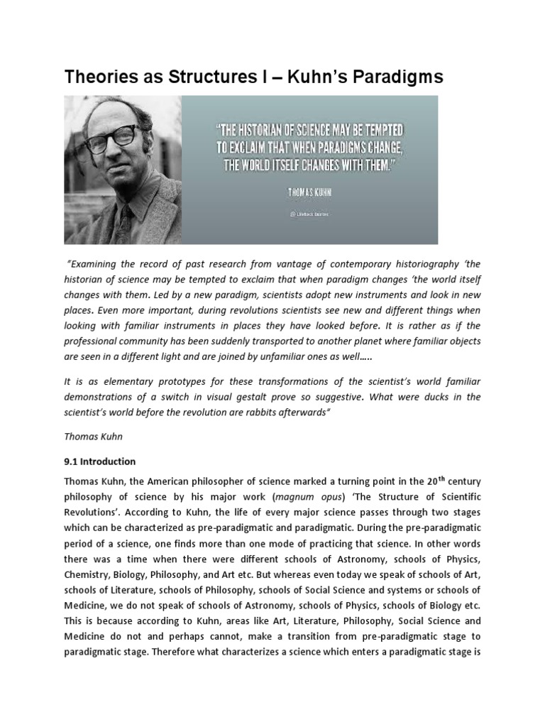 Kuhn's Paradigms in Scientific Theory | PDF | Paradigm | Reductionism