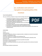 Prevention, Eradication and Control of Transmissible Spongiform Encephalopathies (TSE) Factsheet