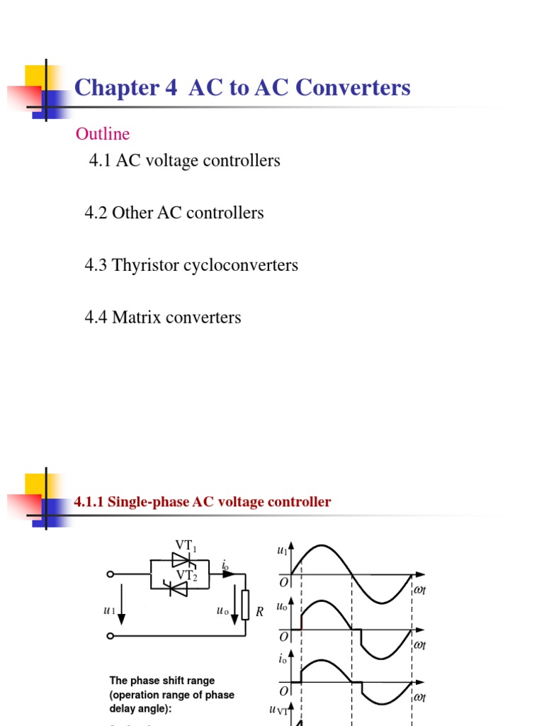 Chapter 4 AC To AC Converters: Outline | PDF | Electrical Components ...