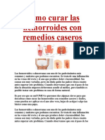 Cómo Curar Las Hemorroides Con Remedios Caseros
