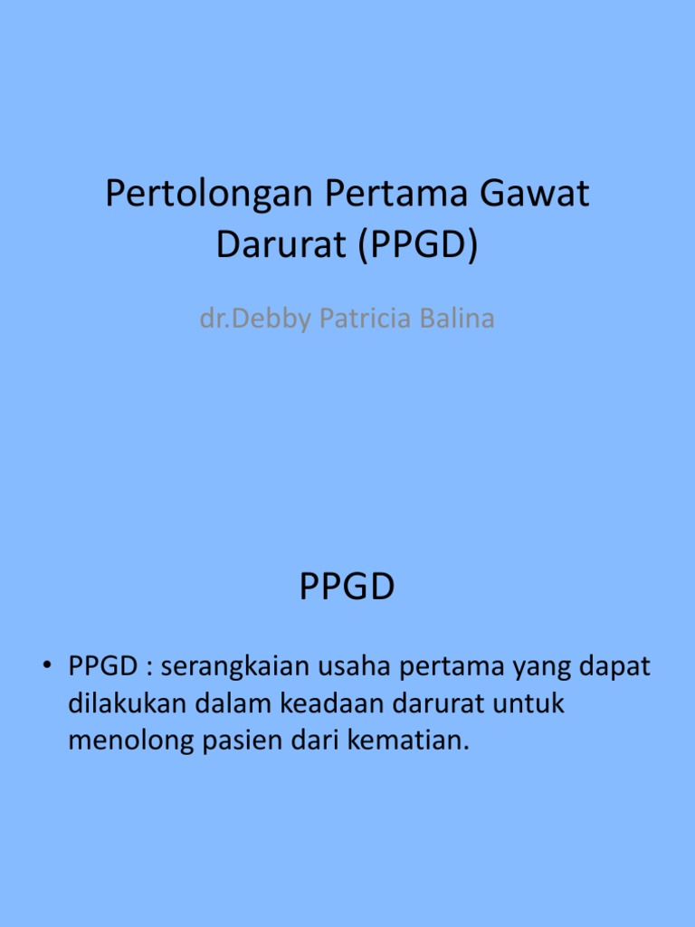 Panduan PPGD untuk Pertolongan Darurat | PDF