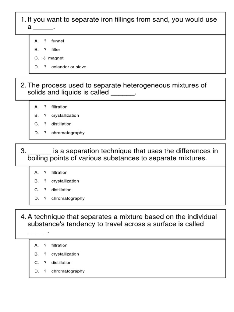 Separation Techniques in Mixtures | PDF | Filtration | Crystallization