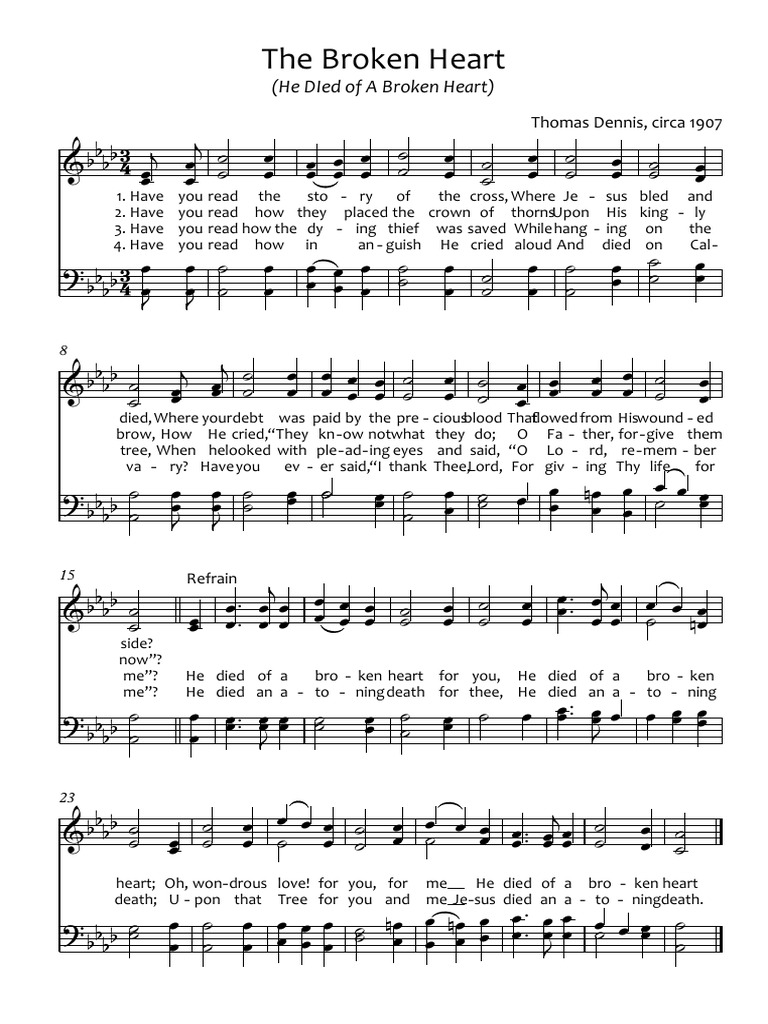 He Died Of A Broken Heart Full Score Greek Alphabet Western Calligraphy