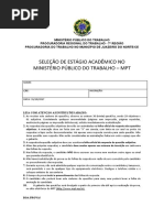 Prova Selecao de Estagio PTM Juazeiro Do Norte 2017