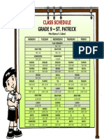 Grade 9 - St. Patrick: Class Schedule