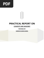 Practical Report On: Concrete and Masonry