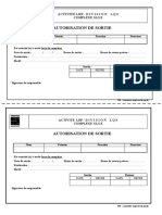 Autorisation de Sortie: Activite LRP