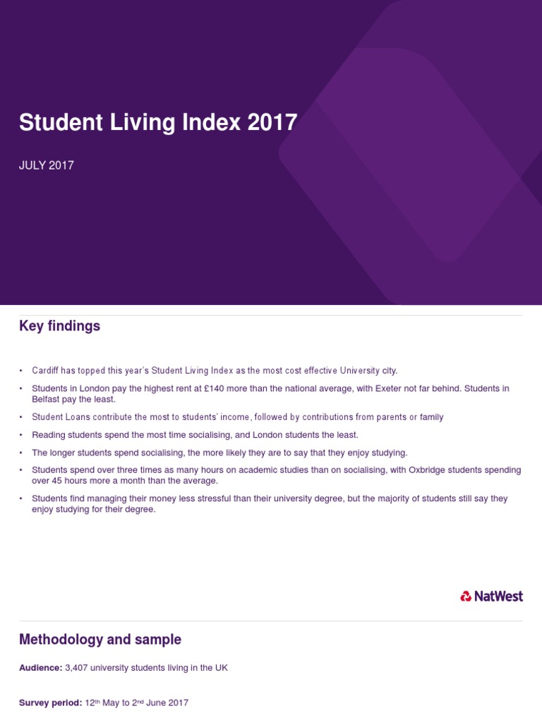 NatWest Student Living Index 2017 | PDF | Sports | Business