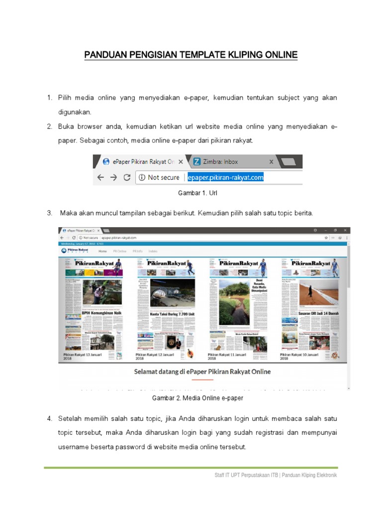 Panduan Pengisian Template Kliping PDF