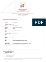 Asignatura: "Estadística Aplicada A La Biología" Proyecto Docente