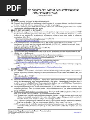 Resignation of Compelled Social Security Trustee, Form #06.002