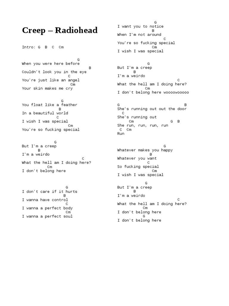 Creep - Radiohead | PDF