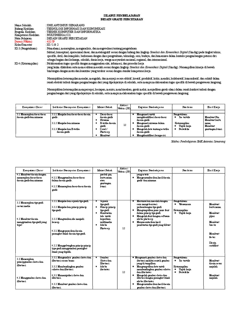  Rpp  Desain  Grafis  Percetakan  k13 Revisi