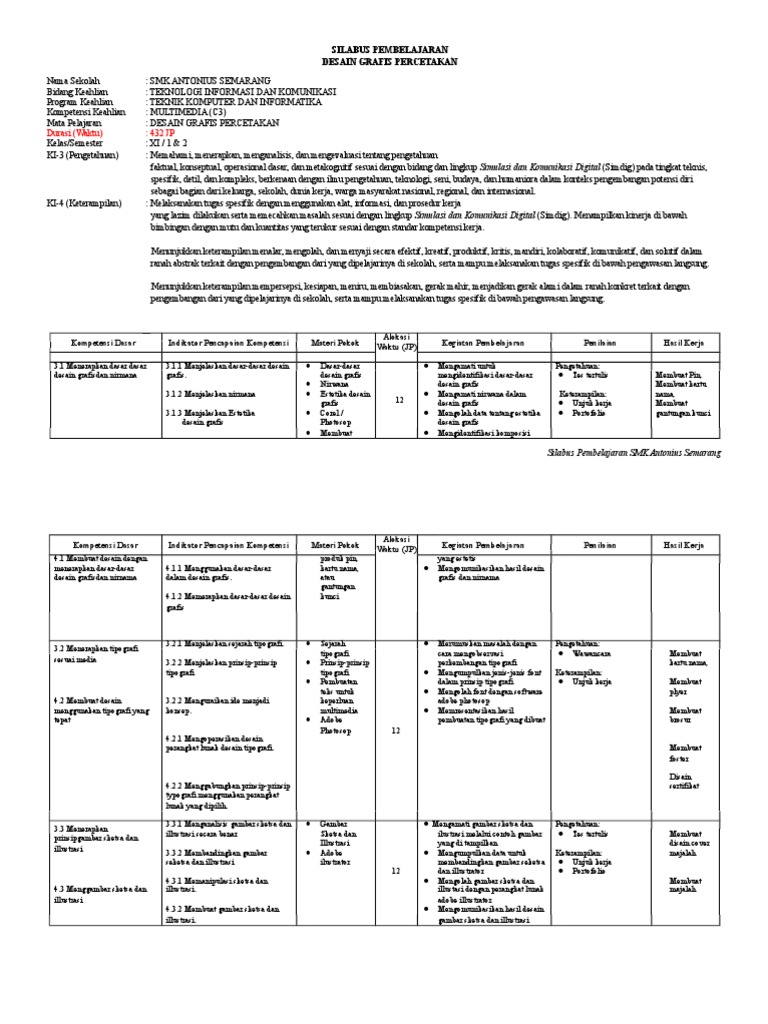 Rpp Desain Grafis Percetakan K13 Revisi Pdf
