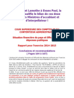 Rapport de la CSCCA de 2014 à 2015