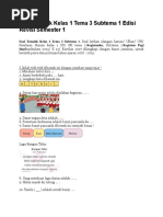 Download Soal Tematik Kelas 1 Tema 3 by Susu Putih SN387157165 doc pdf